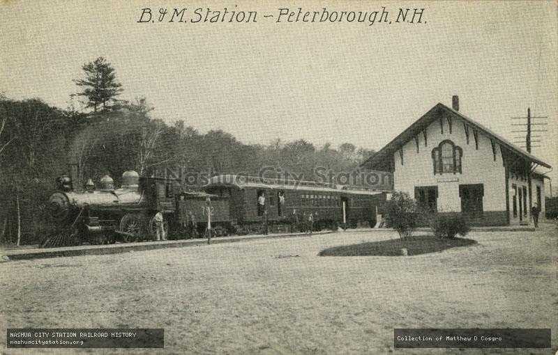 Postcard: Boston & Maine Station - Peterborough, N.H.
